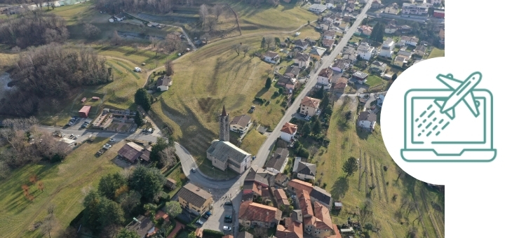 fotografía aérea con dron sobrevolando un paisaje natural